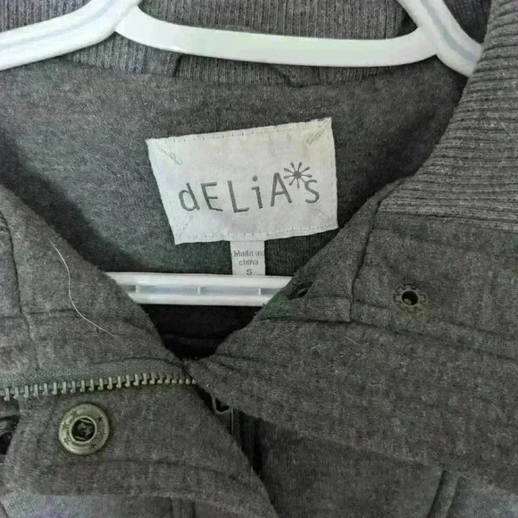 dELiA*s, zip up sweatshirt, jacket,  Gray, Size Small - Picture 9 of 12